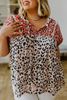 Picture of PLUS SIZE LEOPARD PRINT SHORT SLEEVE BLOUSE